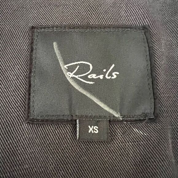 Rails Moto Jacket charcoal grey linen blend size XS - Picture 7 of 10